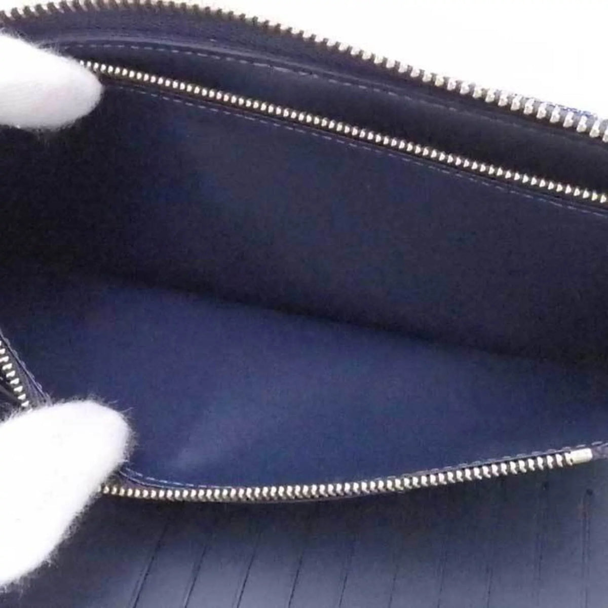 Unisex M81107 LOUIS Leather/Monogram Zippy x Navy Zipper VUITTON Blue Long Round Denim Louis Vertical (Good) Monogram Pre-Owned Wallet Vuitton