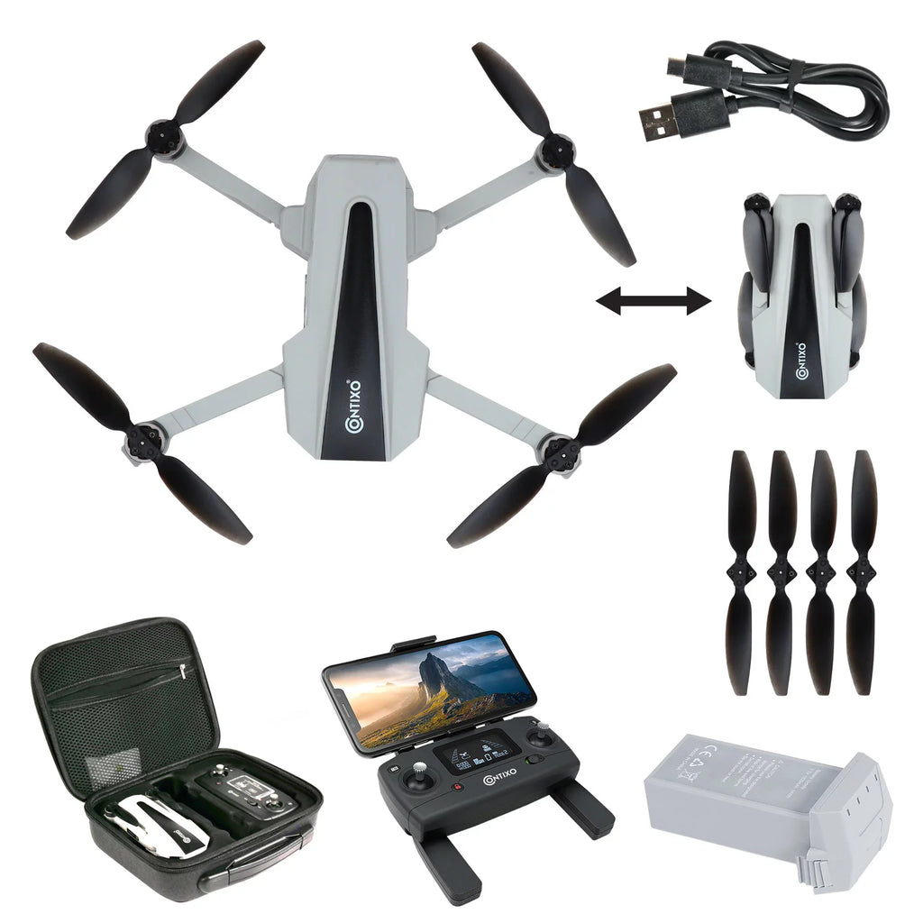 F31 Contixo Foldable Beginners for with and FPV Camera, Quadcopter Pro Adults 2.5K Drone GPS Wifi