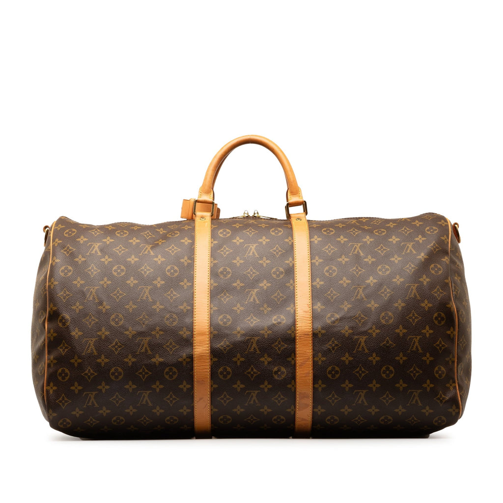 Unisex Brown Vuitton Monogram Bandouliere Keepall Canvas Louis Authenticated Bag (Good) Travel Pre-Owned 60 WeekenderBag