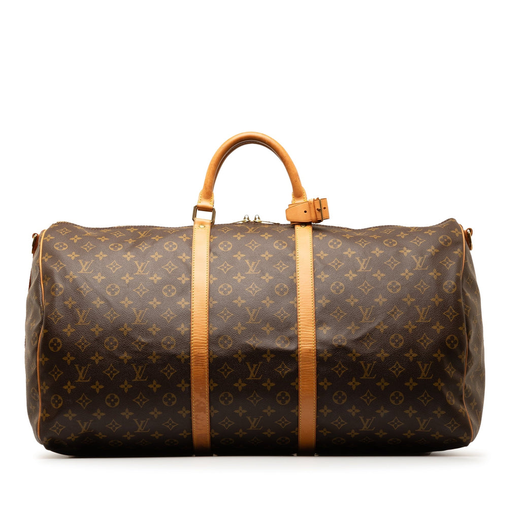 Unisex Brown Vuitton Monogram Bandouliere Keepall Canvas Louis Authenticated Bag (Good) Travel Pre-Owned 60 WeekenderBag