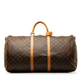 Unisex Brown Vuitton Monogram Bandouliere Keepall Canvas Louis Authenticated Bag (Good) Travel Pre-Owned 60 WeekenderBag