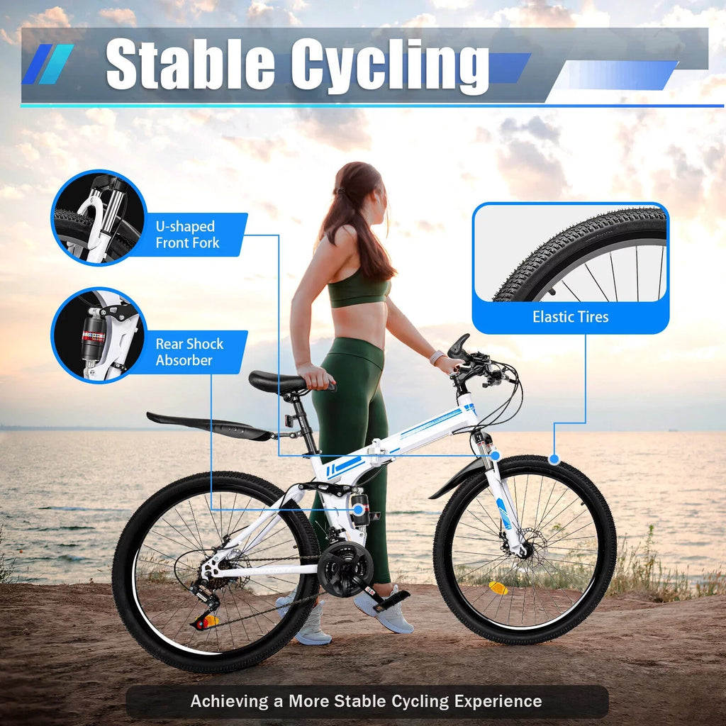 MTB Bicycle Disc Speed SHZICMY Bike Bikes Dual Folding 21 School Mountain Men 26" Brake