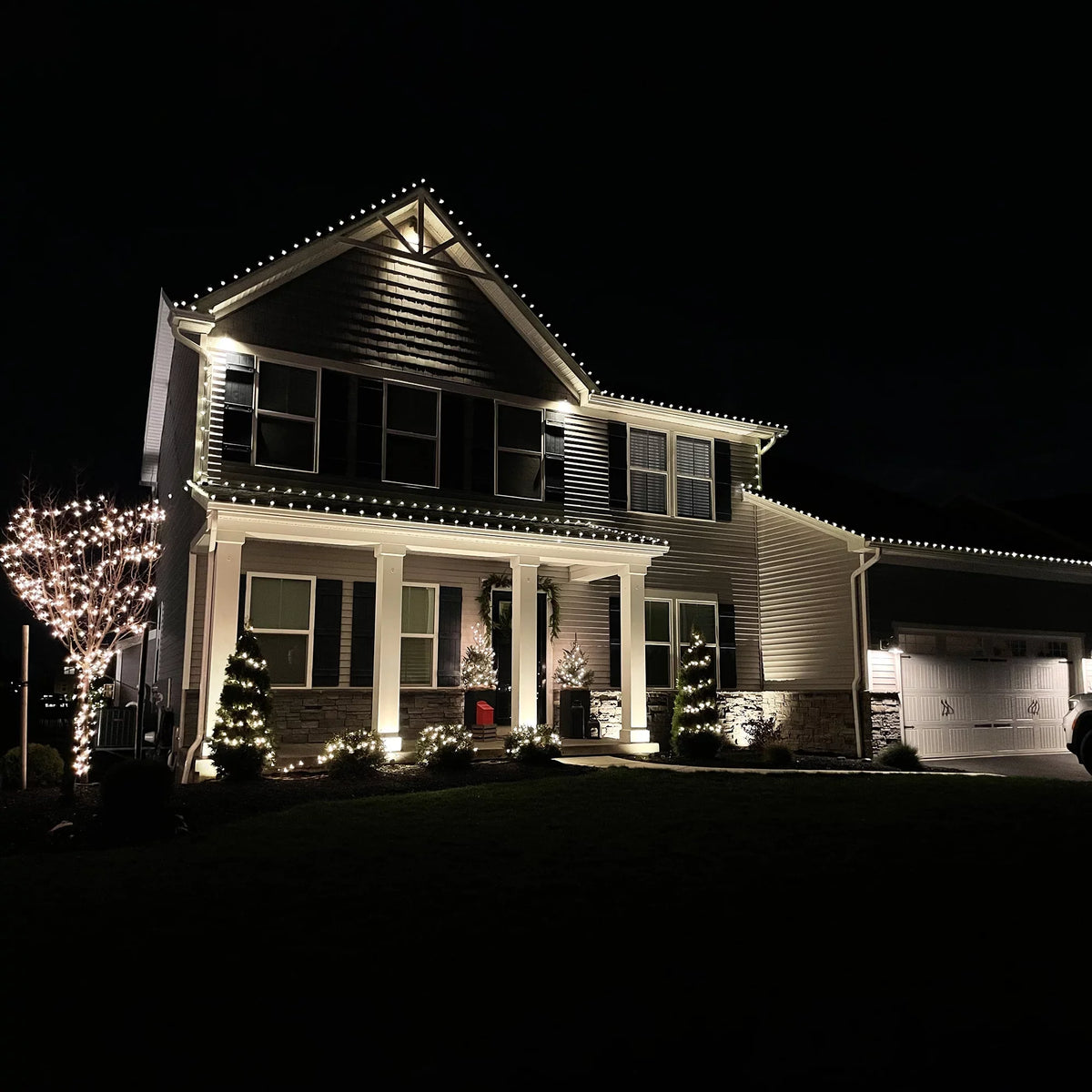Warm 100ct Northlight Faceted C9 White Wire 66ft Christmas Green Lights, LED