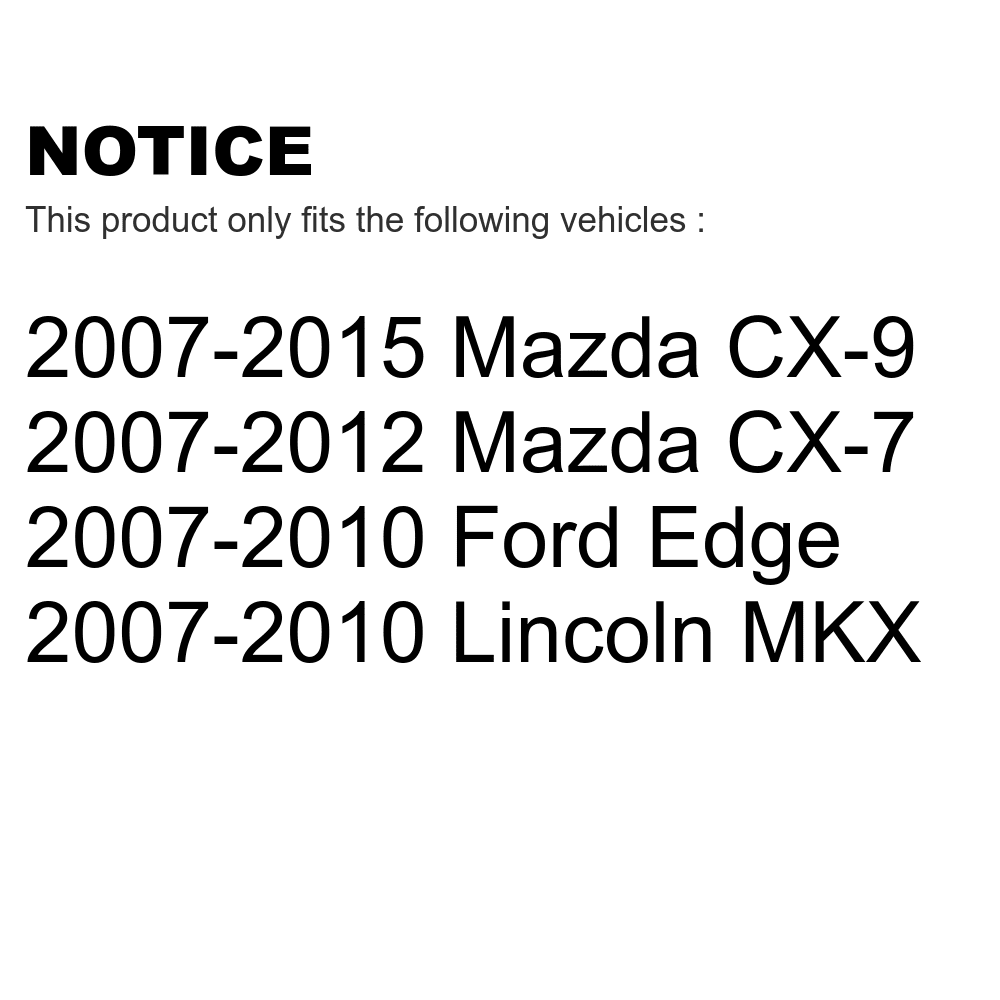 Semi-Metallic Pads Edge Mazda Rear Front CX-7 KSM-100095 Kit Brake Ford Lincoln CX-9 For MKX