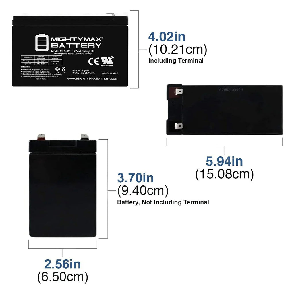 500 Merida PC for Replacement Pack Battery - Electric 9Ah 6 Bike 12V