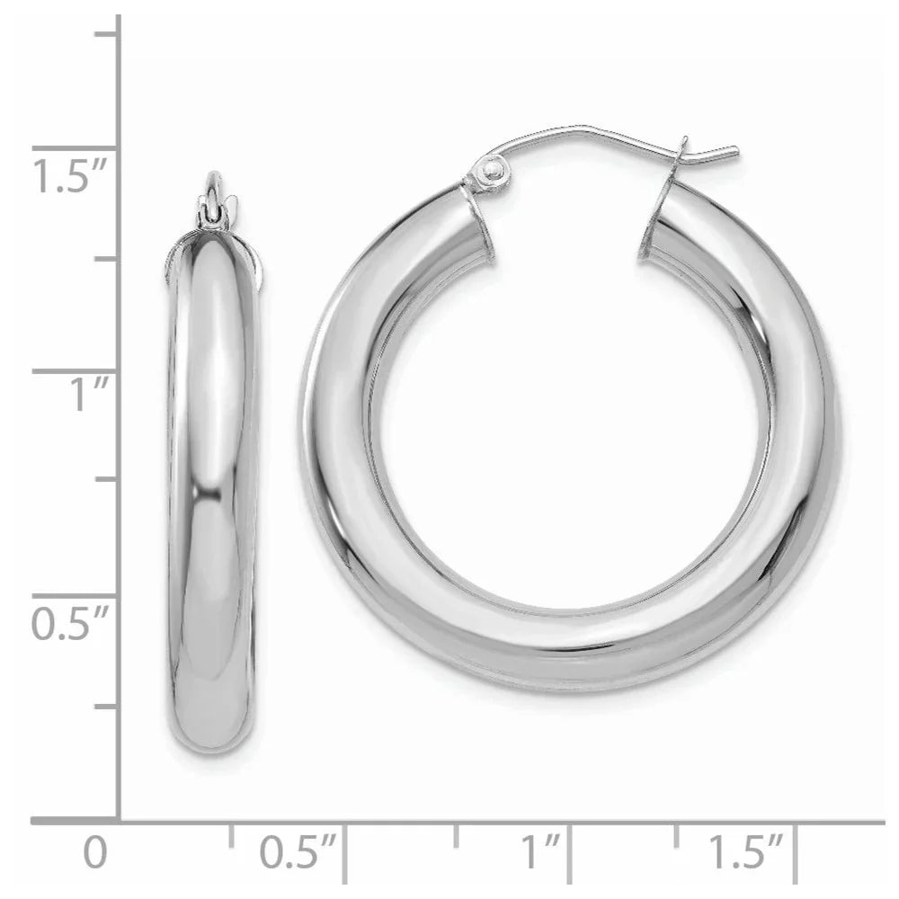 for Real Men Polished Tube Gold Teens; 14kt Women 5mm for Earrings; and and White Hoop Adults