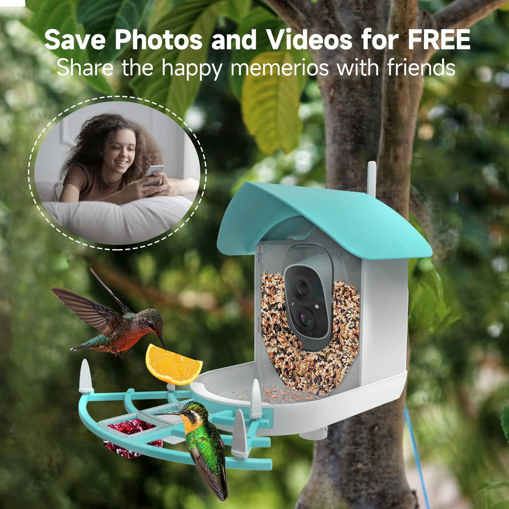 Feeder Video Video 1080pVideo Species 1080p Wireless Camera Camera Vico Powered With Resolution Owsoo Arealer Surveillance camera,PirAi Wifi Feeder Camera App Solar Pir Wifi Ai App