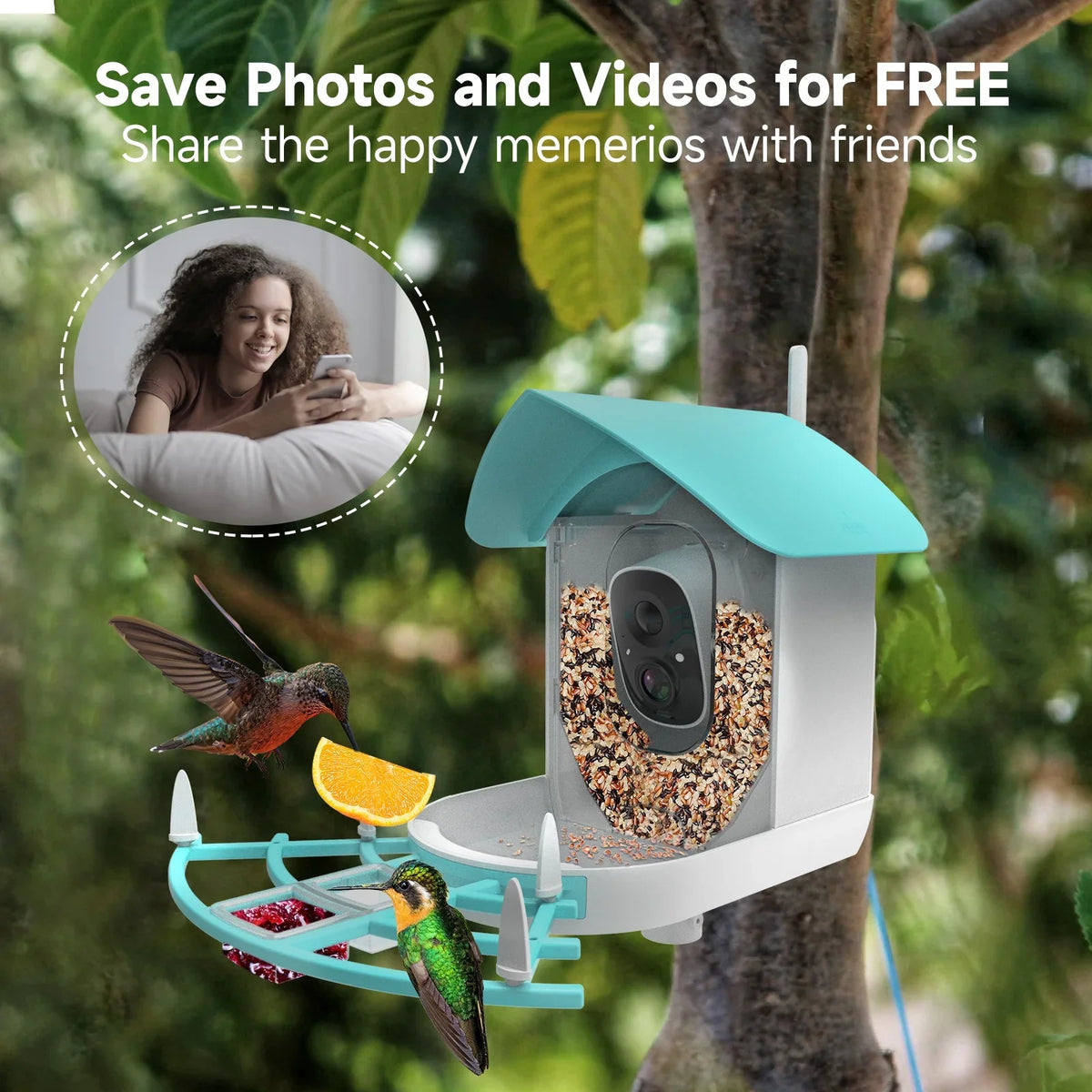 Feeder Video Video 1080pVideo Species 1080p Wireless Camera Camera Vico Powered With Resolution Owsoo Arealer Surveillance camera,PirAi Wifi Feeder Camera App Solar Pir Wifi Ai App