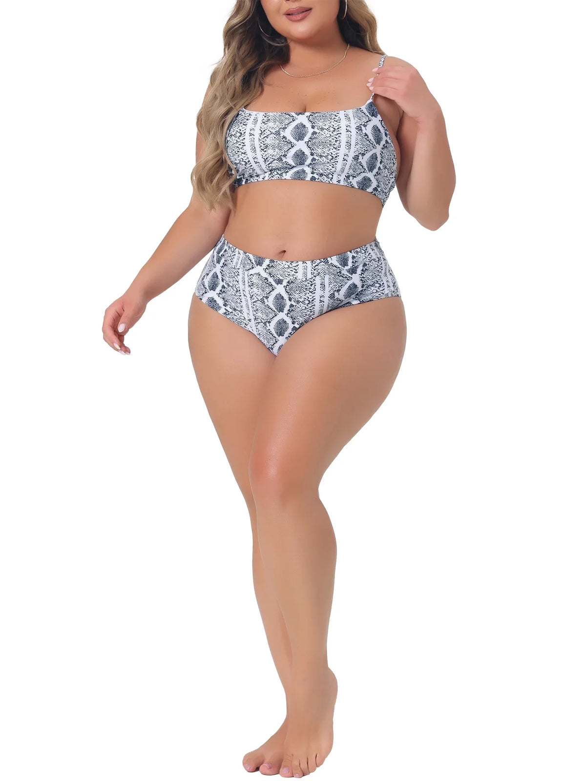 Piece Orinda Swimsuits Size Waisted Agnes Suits Women Crop High Top Bikini Swimwear Set Plus Bathing for Two
