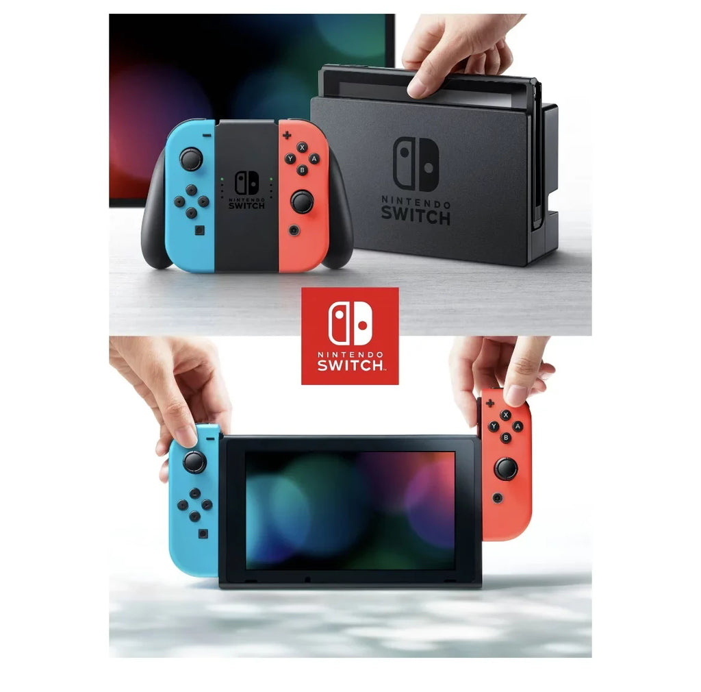 Case Odyssey with Blue + Neon Console Bundle 64GB Nintendo + Neon 3 Mario Joy-Con - Red MicroSD + Carrying & Super Card with Switch Luigi's Switch Mansion