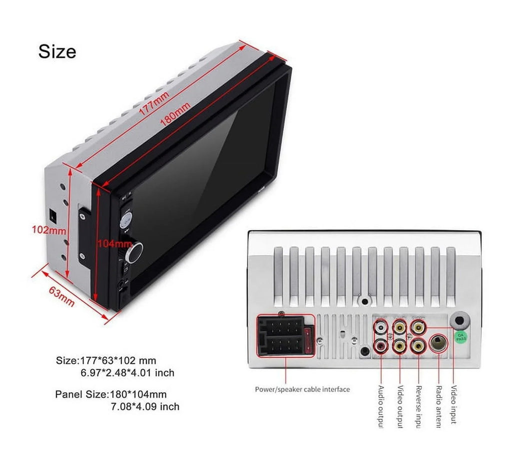 7 Car HD Stereo radio with DIN car Camera/ /FM /TF Rear Bluetooth Inch /Video View Touch Link /USB /Car player Car Audio MP5 /AUX Screen 2 MP4 Mirror