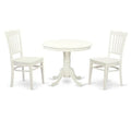 '- Table Set Linen Piece White One Seat 2 Dining Furniture & - 3 Solid East Wood West Chairs,