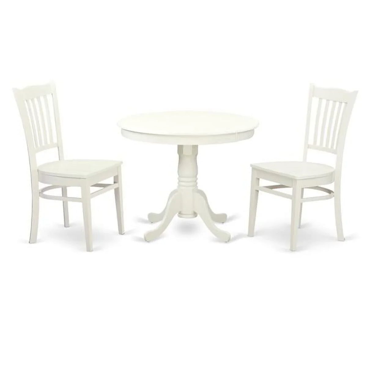 '- Table Set Linen Piece White One Seat 2 Dining Furniture & - 3 Solid East Wood West Chairs,