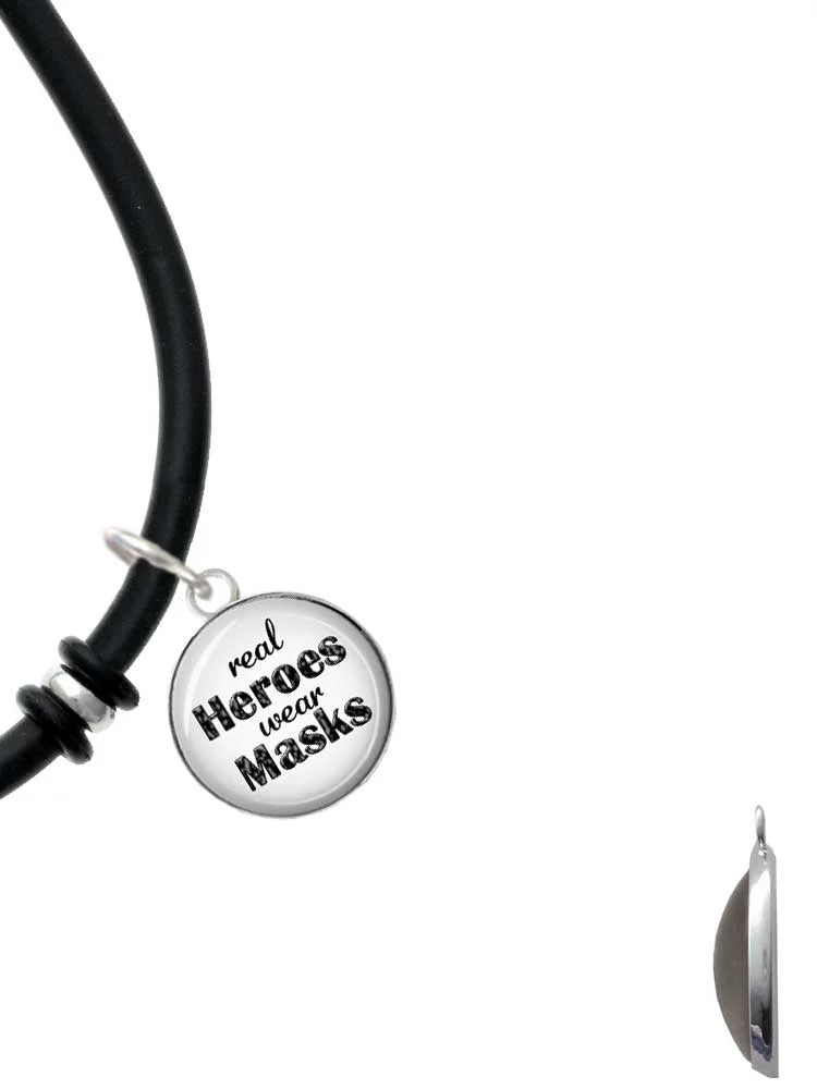 Dome Rubber Wear Silvertone Black Bracelet Heroes Enamel Real Firefighter Jewelry Helmet Delight Masks Charm Red