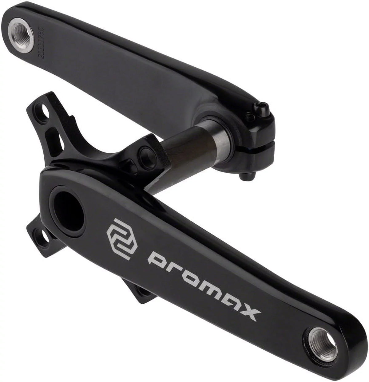 Black HF-2 Crankset - Promax Spindle, 180mm, 2-Piece, 24mm