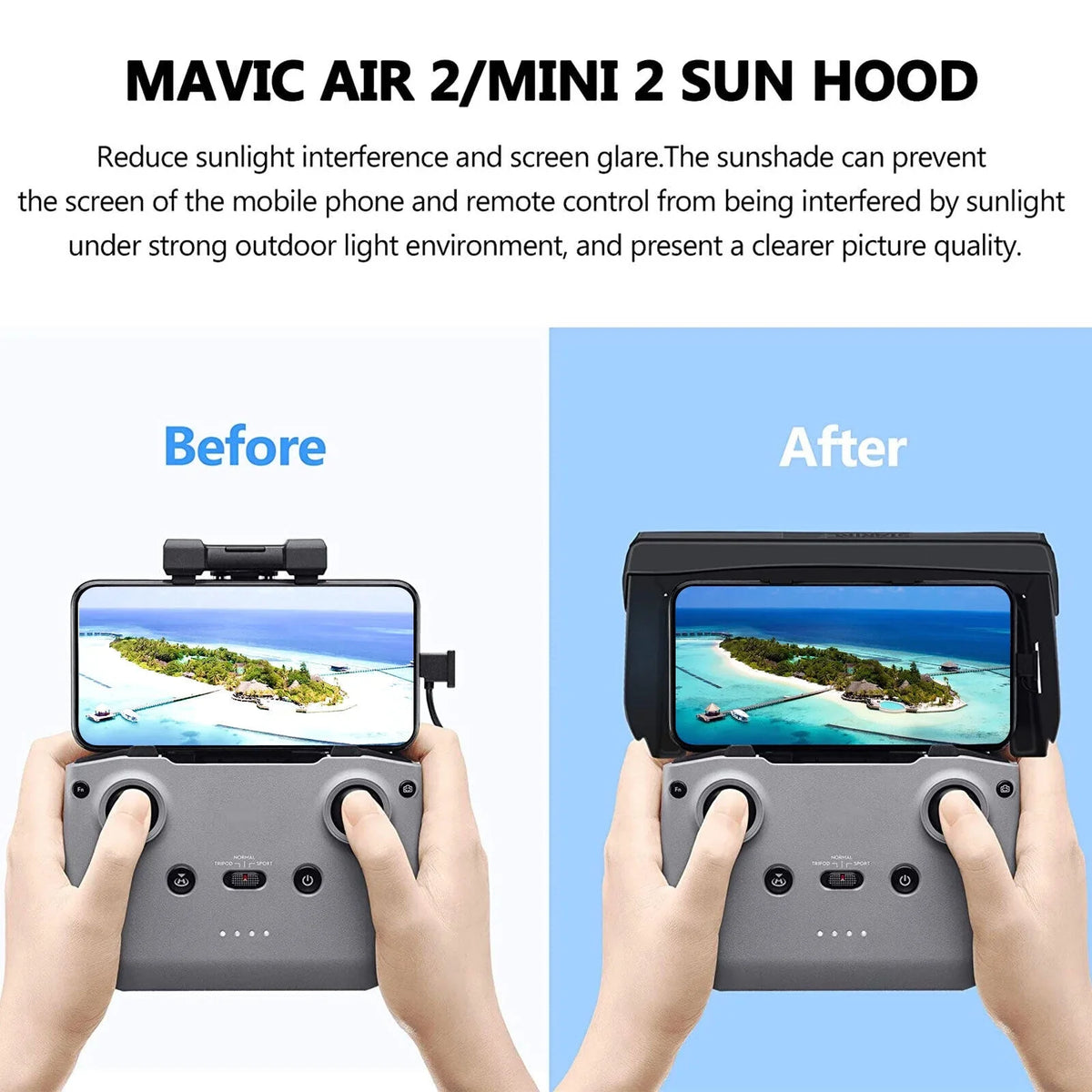 Remote Mavic Phone PU Air DJI Foldable Drone for Hood Control Mini Sun Shade 2 2