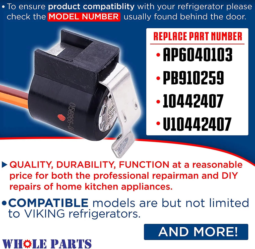 Parts Compatible # - Whole Defrost Refrigerators Replacement Part Terminator & Thermostat 058966-000 Viking With Some