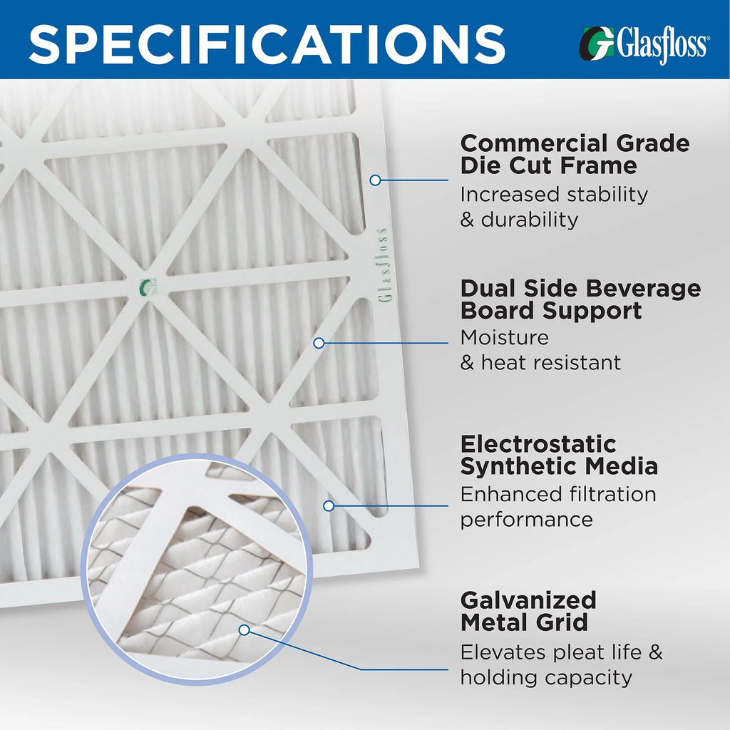 Size: by 16x25x4 10 MERV Exact ( Air x Furnace 3 Pleated Glasfloss 3-3/4 AC Pack 24-1/2 ) 15-1/2 Filters Industries. x