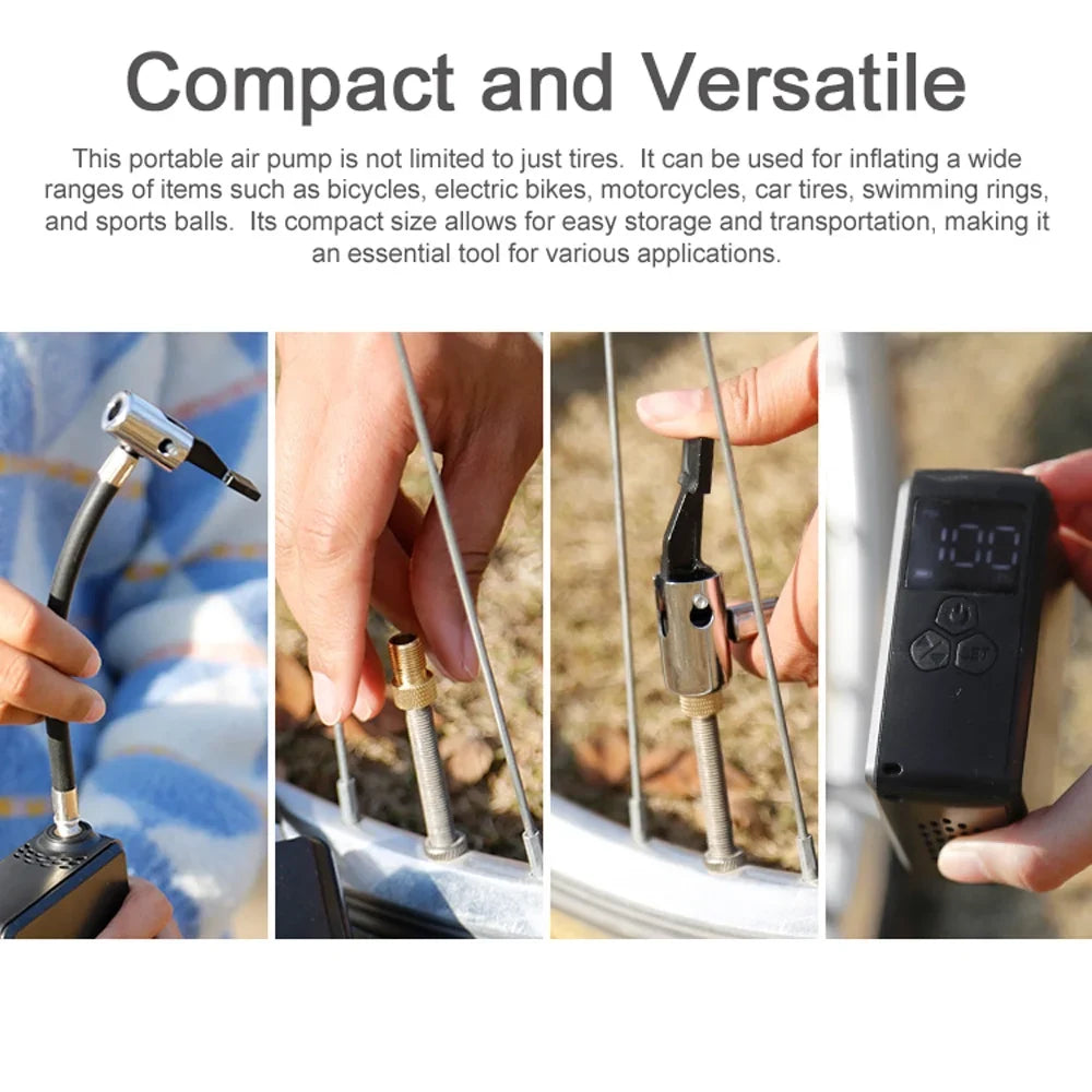 Tire Electric Tomshine Pump Bicycles with Pressure and Detecting Bicycles Tire High Inflator for Electric Pressure
