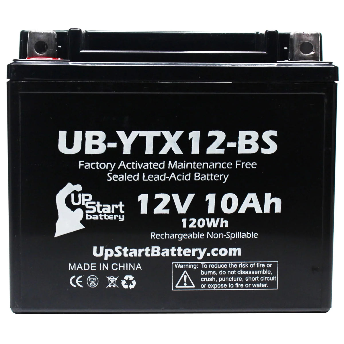 10Ah, UpStart Maintenance Activated, Battery Free, Motorcycle - 12V, CC Replacement Battery Suzuki GSX-R1000 2001 1000 Factory UB-YTX12-BS