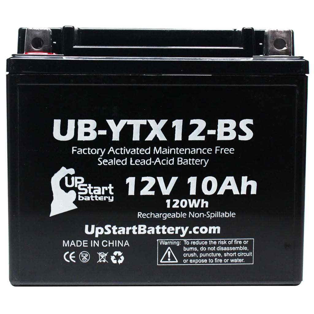 Battery Activated, 2-Pack Free, UB-YTX12-BS 2001 CC Maintenance GSX-R1000 Factory 10Ah, Suzuki Replacement Battery - UpStart 12V, 1000 Motorcycle