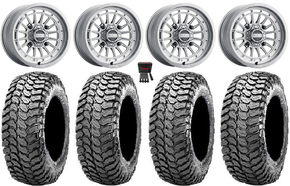 Gm 29" Delta Wheels Liberty Honda / 15" Pioneer 1000 Cut Talon / X3 Maverick Can-Am MetalFX Contrast Tires