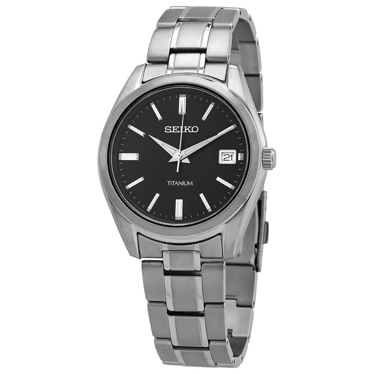 Dial Men's Black Classic SUR375 Seiko Watch Quartz