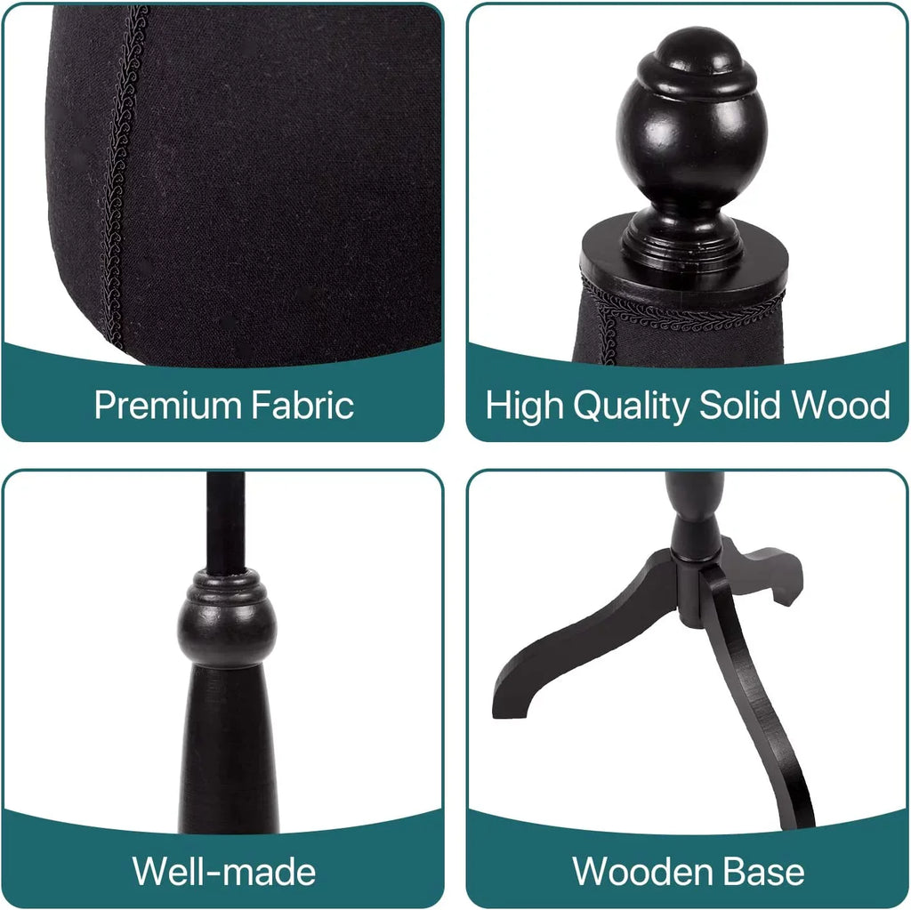 Body Form Black with Wooden Adjustable Height Female Mannequin Dress Model Inch Torso 60-67 Tripod Base, NiamVelo