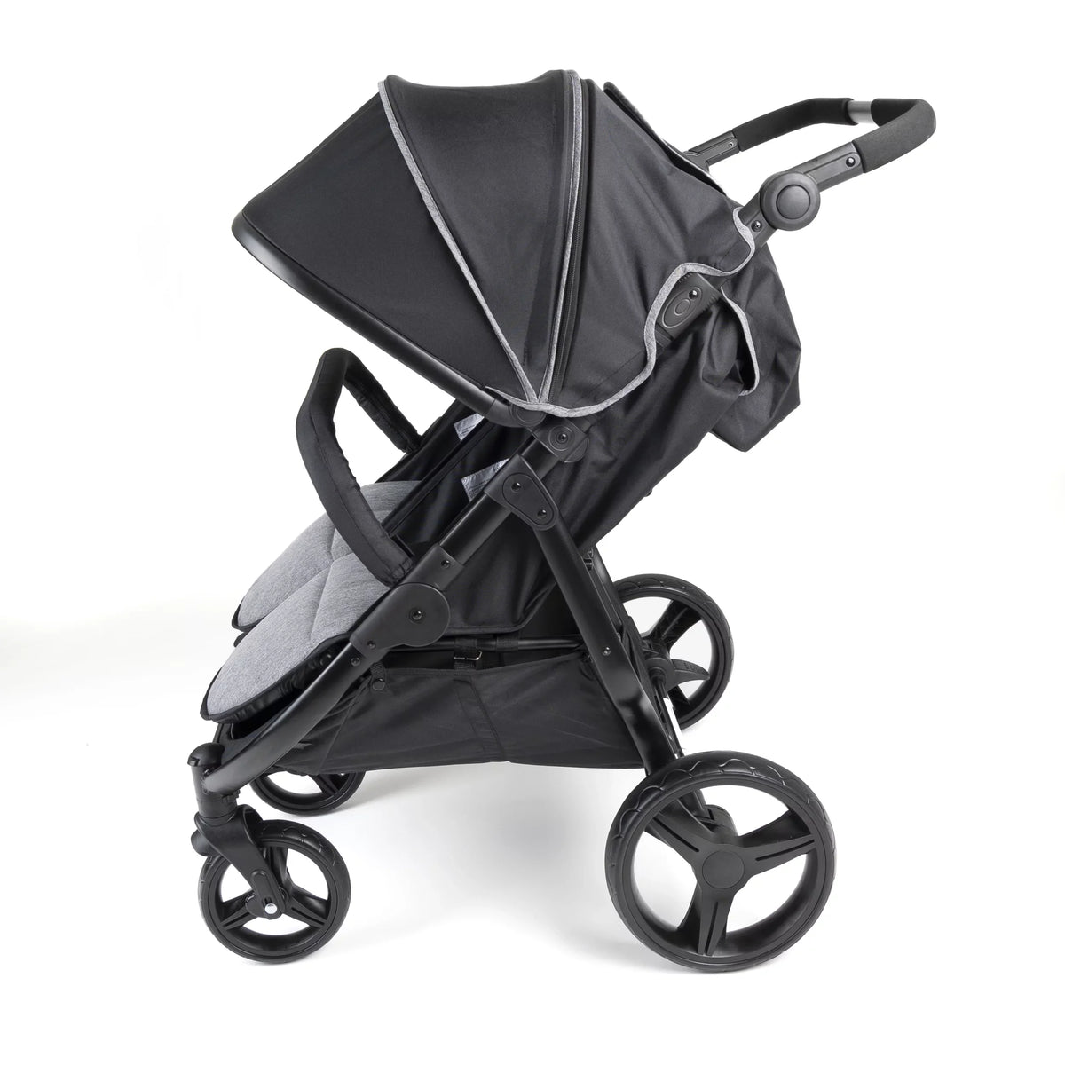 Gaggle Black/Gray Expandable Stroller Roadster Canopy, with Double