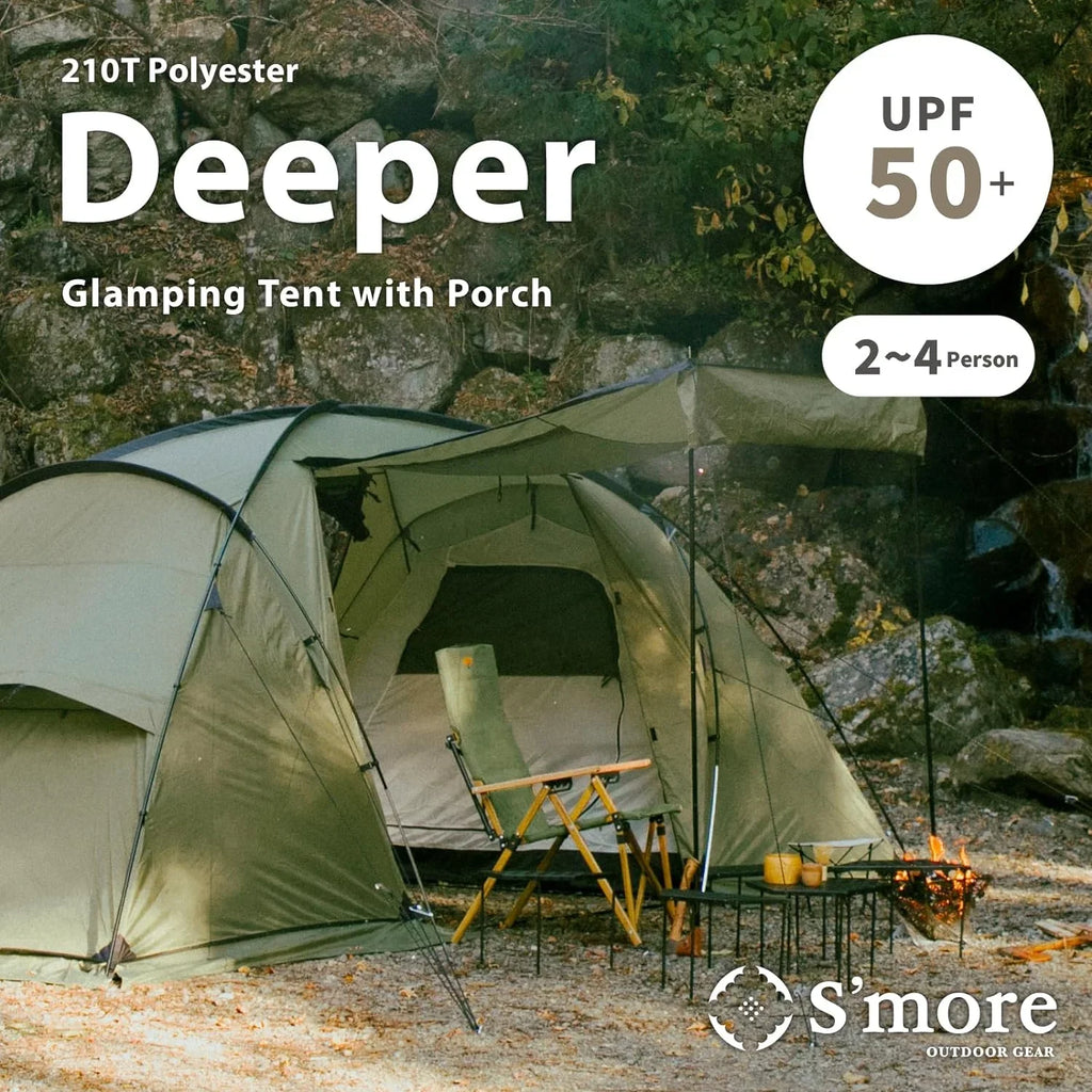 Divider, Screen Room Glamping Room YANPO Person Durable Large with Tent Setup Easy Tent with with Tent Porch, Weatherproof 2/3/4/5/6 Family Tent, Camping