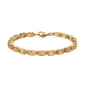 Ct Citrine Gifts Size for Bracelet Plated LC Yellow 7.25" Gold Stainless Oval Women Steel Shop Ion 7.38 Birthday Jewelry