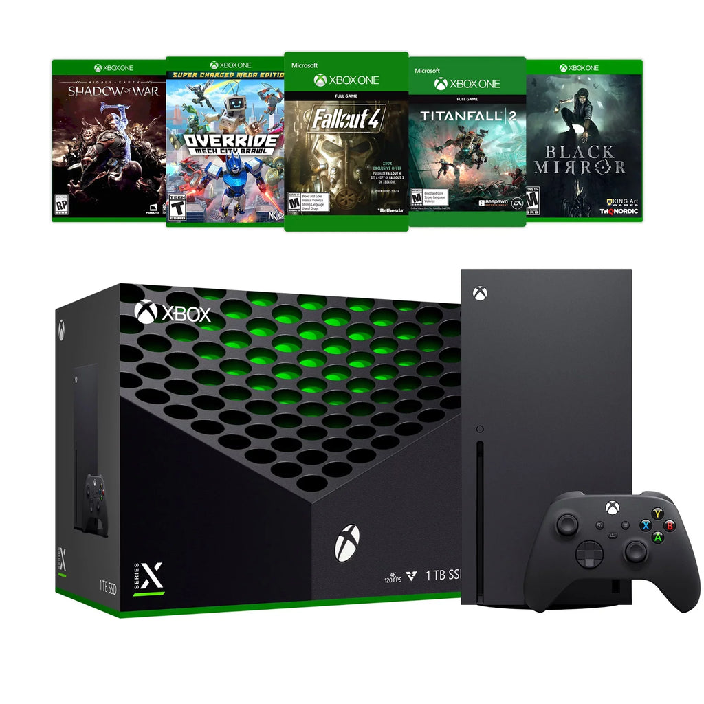 Deluxe Xbox Black Microsoft Flagship - Series X SSD Console Wireless Bundle Controller with Xbox and Five 1TB X Games