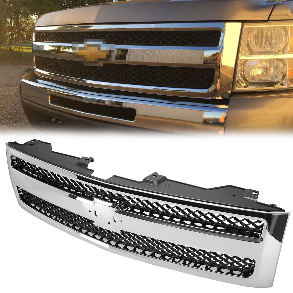 2007 Silverado Chrome Mesh Chevrolet 1500 2010 Grille Bumper Grill 25810707 Front Kojem for 2013 GM1200572 2012 Pickup 2009 2011 Truck 2008