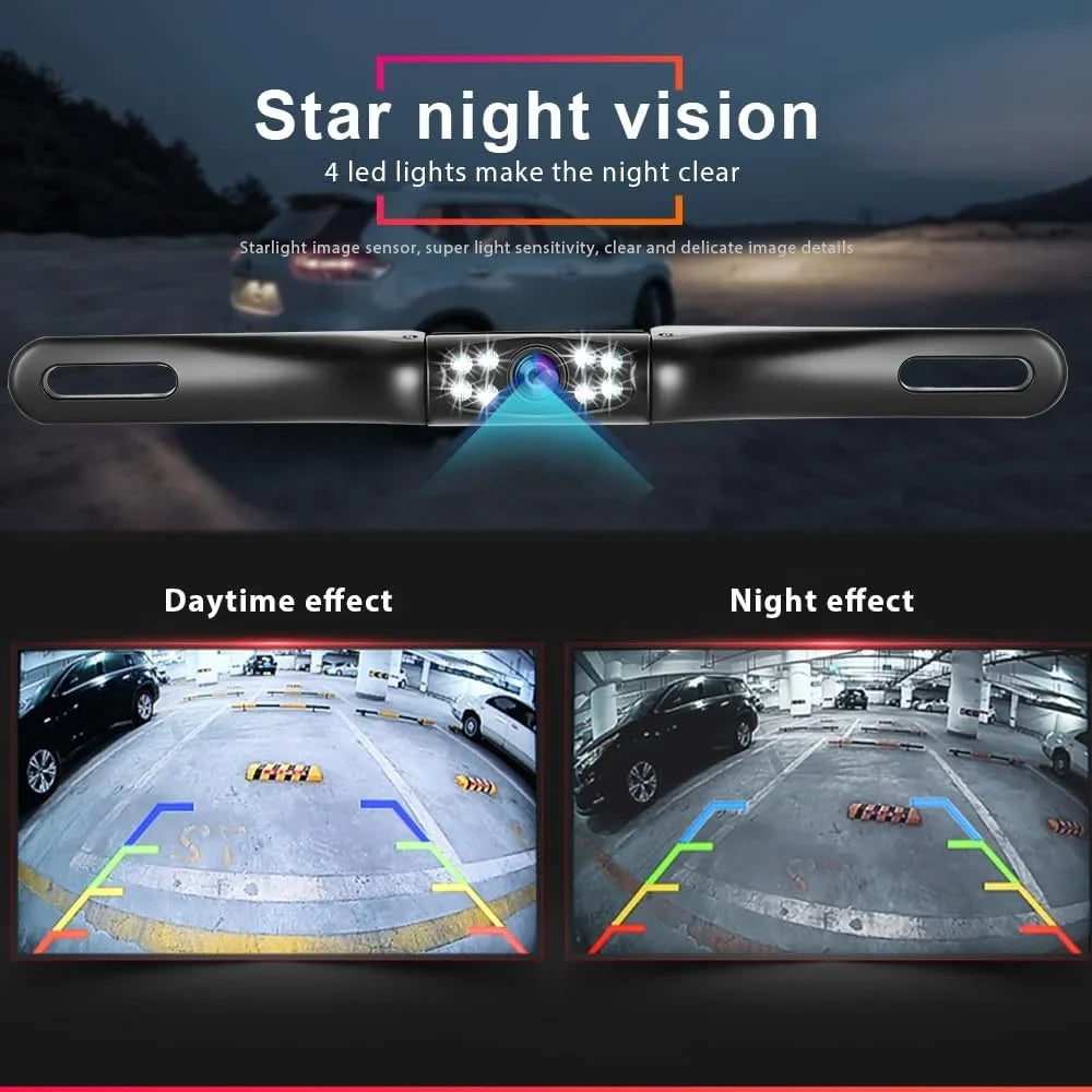 Rear HD Ultra Car Rear Backup View License Plate HD Camera Reverse Night Vision,podofo Waterproof Camera Camera