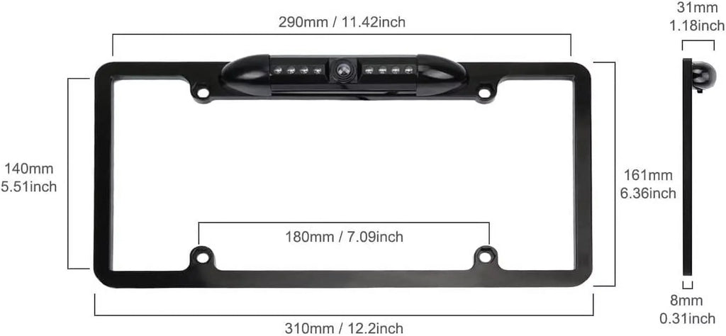 AVH-120BT Plate CAM108 HD Waterproof Pioneer DMH-100BT Vision Camera AVH-210EX Night Angle with Backup DMH-WT8600NEX View AVH-2550NEX Radio Compatible DMH1770NEX License Car DMH-160BT Rear 170°