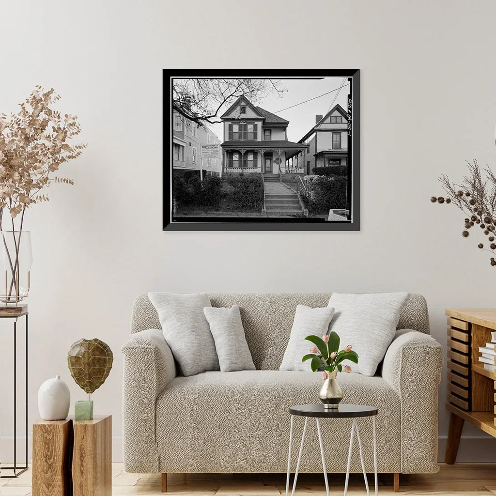 21-7/8" x King Atlanta, 17-7/8" 501 Avenue, Fulton Martin Birth Framed Home, GA, Auburn Jr. Luther County, Historic Print,