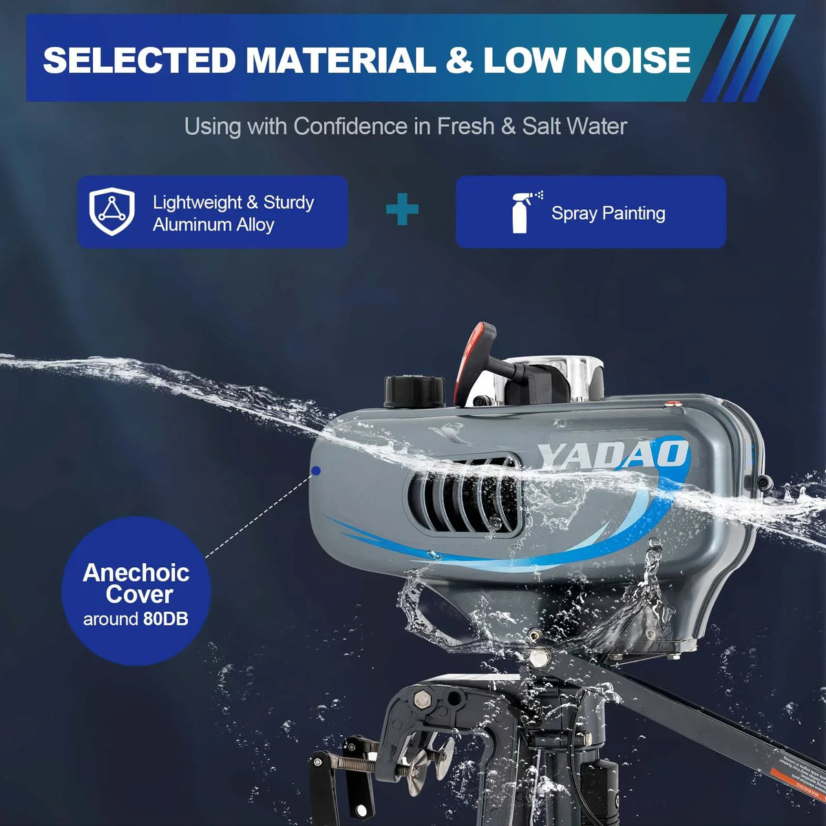 2 Fishing 3.5HP Stroke Water Cooling Boat Motor Outboard WUZSTAR W/CDI Engine System