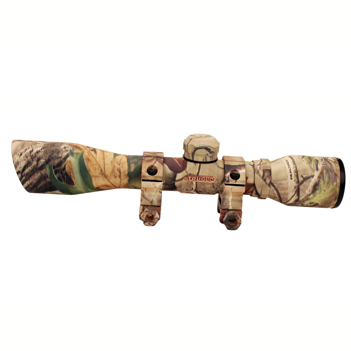 1" 100 32mm Tube ft 22.5 FOV Truglo 4x yds Obj APG Compact Realtree @ TG8504CD Diamond