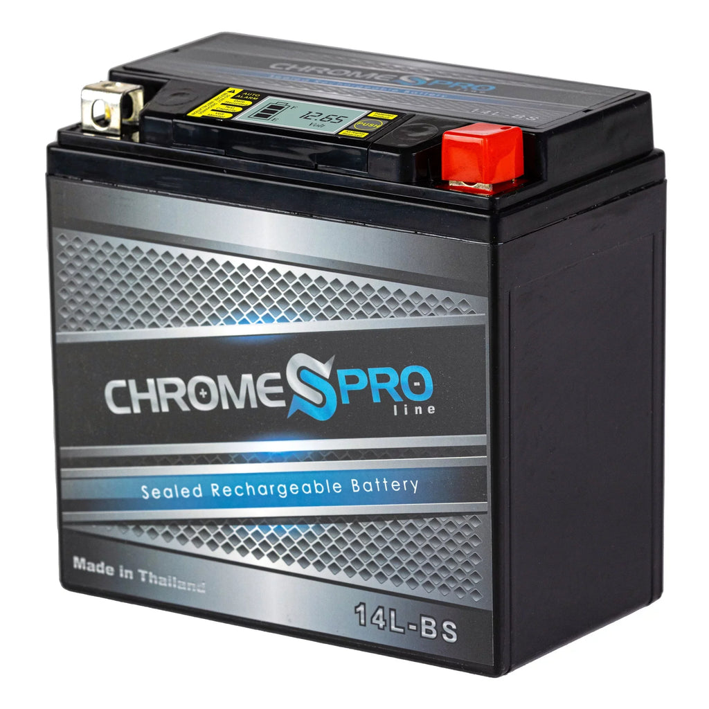 (14l-bs Pro Chrome Motorcycle AGM Battery 600cc for Ryker Ytx14l-bs (can-am) Years (2019 - 14ah) 2021) Brp 12volt, (ace) iGel Battery
