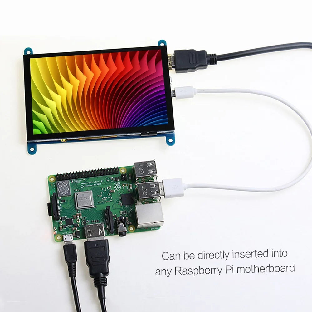 Compatible Resolution Pi Raspberry Inch Touchscreen USB Display Capacitive with moobody 5 Interface Portable Small 800*480 with Tool