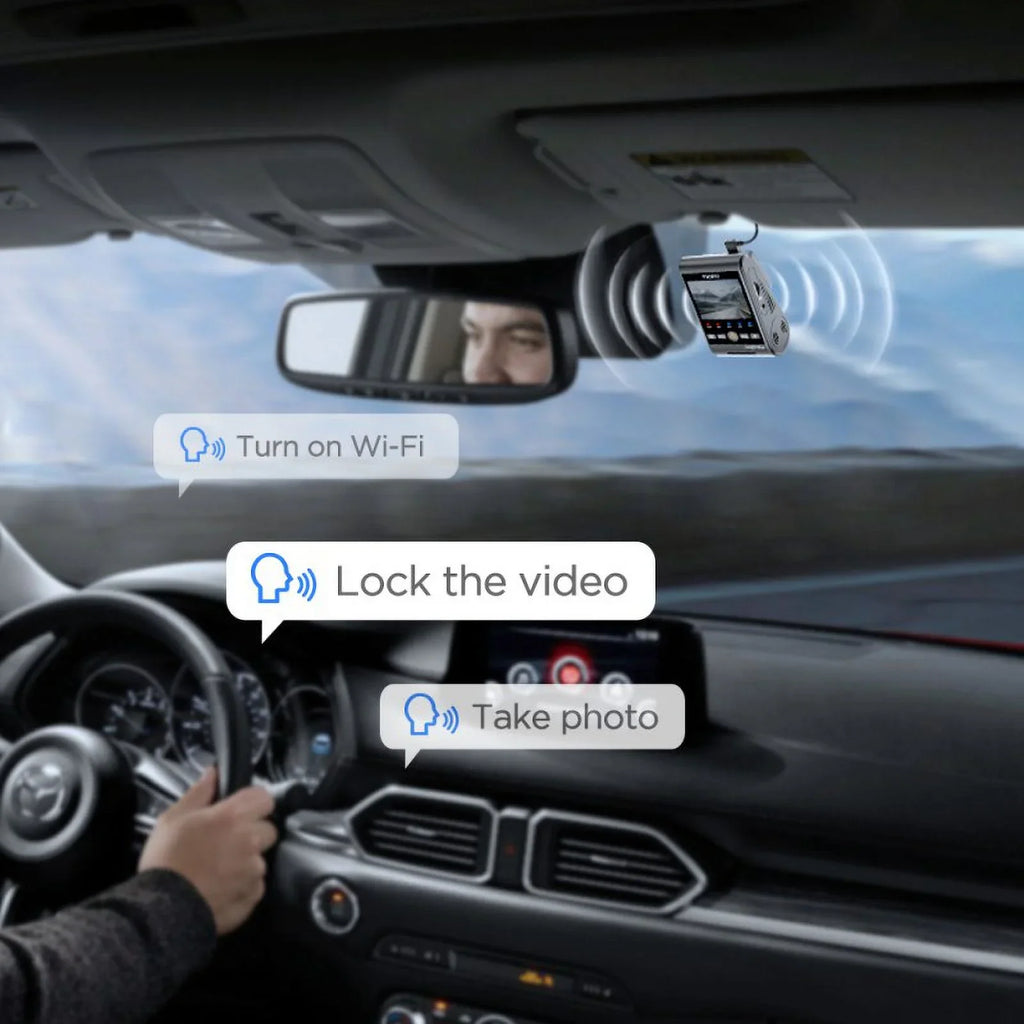 with A229 QHD Support Max Voice 2, VIOFO Cam 2-Channel Dash 2K/2K Wi-Fi, Control, GPS, Mode, Plus STARVIS 512GB Parking
