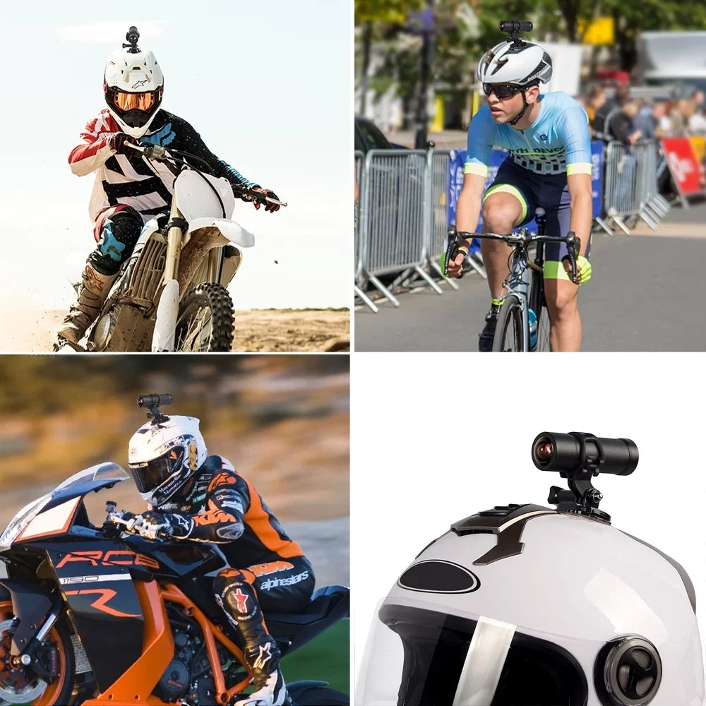 Super WiFi Motorcycle Action Camera, Loop Portable Night 2K Motorcycle WDR, 170° Vision Helmet Waterproof Lens, Recording Bike Angle Cam VSYSTO Wide Dash Camera,