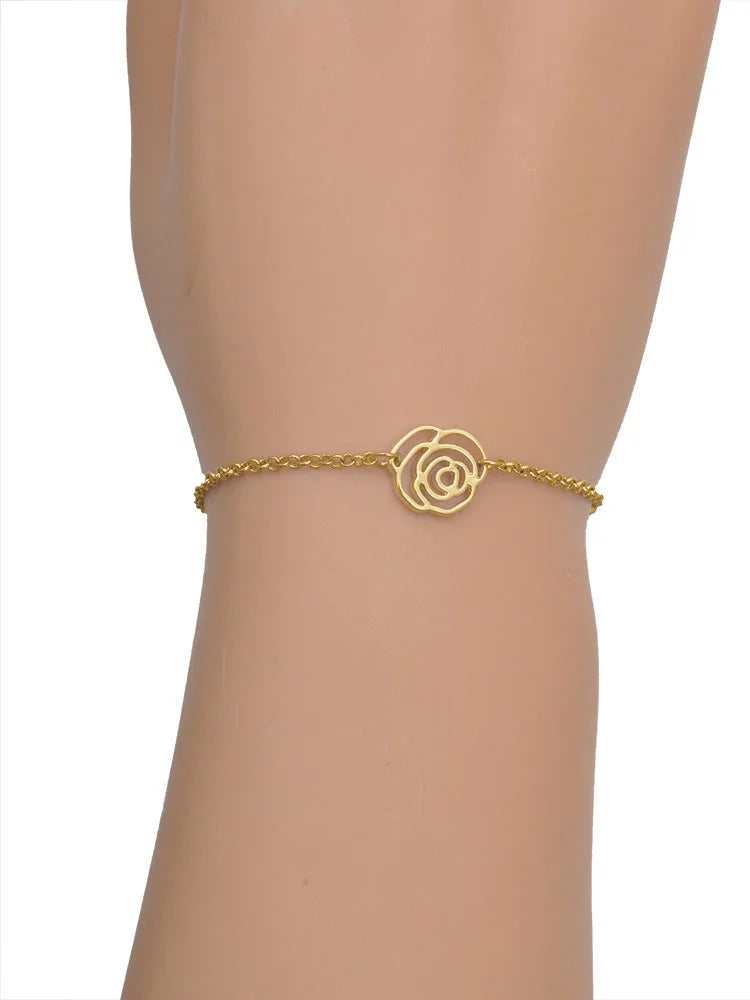 Chain Extender Leaf Green Link with 6.25"+1.75" Bracelet, Gold-tone Delight Heart Rose Four Leaves Silvertone Jewelry Clover