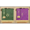 Reversible Jacquard Purple Christian Cross, Church Brands Pulpit with & Green Supply LC027 Scarf