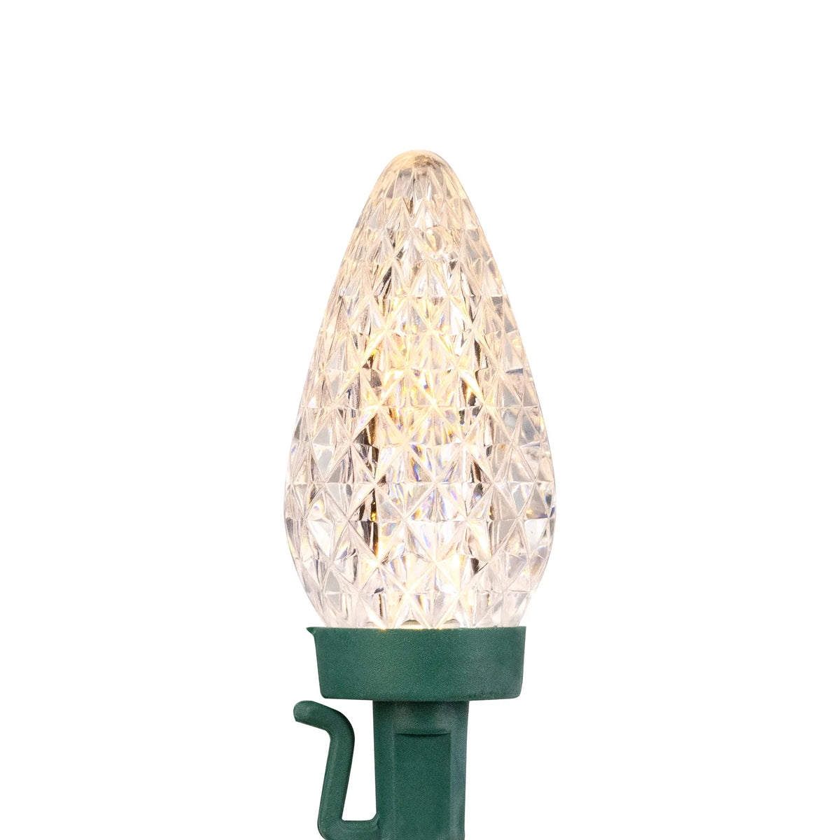 Warm 100ct Northlight Faceted C9 White Wire 66ft Christmas Green Lights, LED