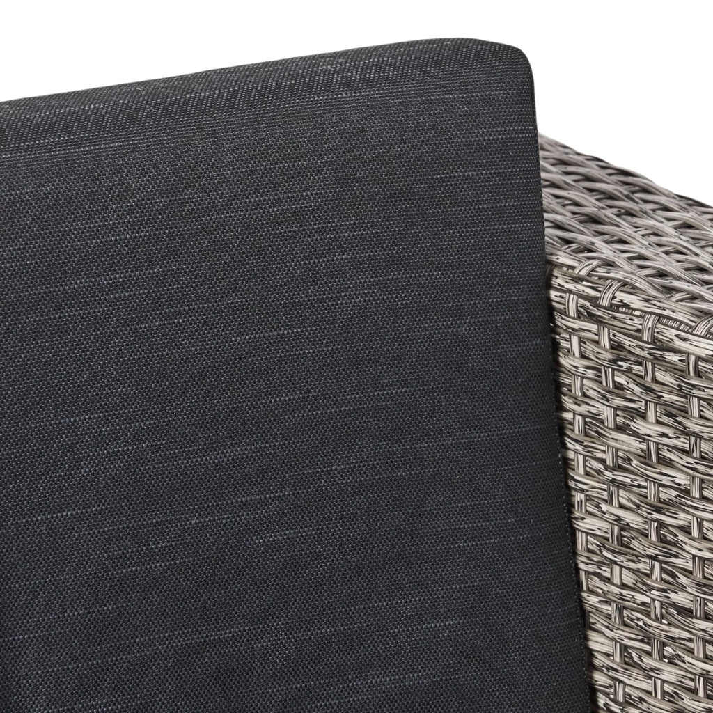 Venice with and Seater Black Mixed Dark Wicker 4 Sofa Sectional GDF Outdoor Cushions, Studio Gray