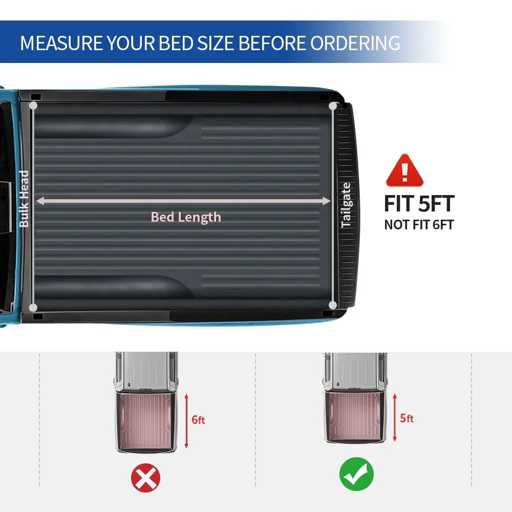 Dodge Truck 1500/Ram Tonneau Ledkingdomus Tri-Fold 2002-2023 for Ram 2500 Cover 3500 Bed 6.5FT Soft