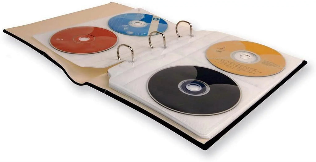 DVDs, Blu Leather - - Storage for Video Sheets Capacity Bellagio-Italia - - Set Rays, 6 Pack Organizer Binder Games Acid-Free Organizer - 288-Disc - Storage CD/DVD Binder Black CDs, &