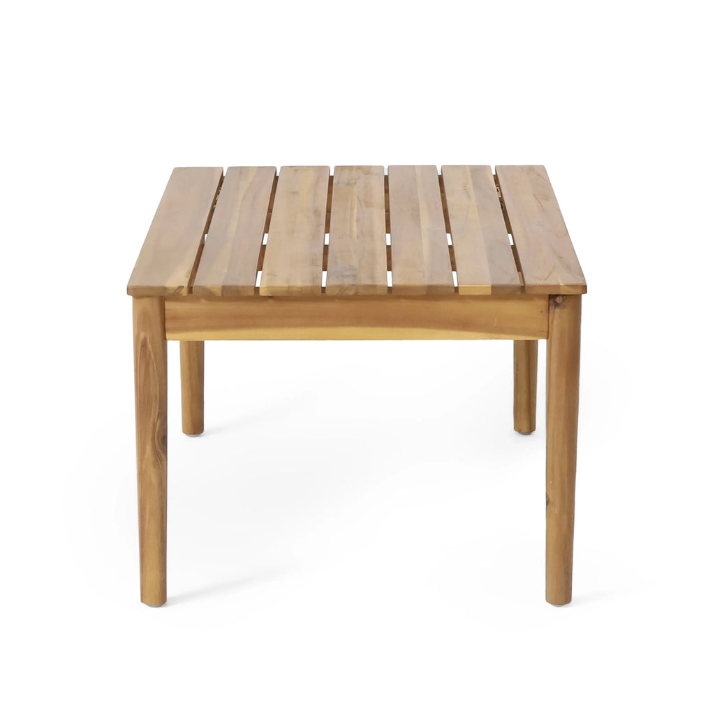 Remuda Wicker Wood and 4 Outdoor Teak Acacia Chat Seater , and Gray