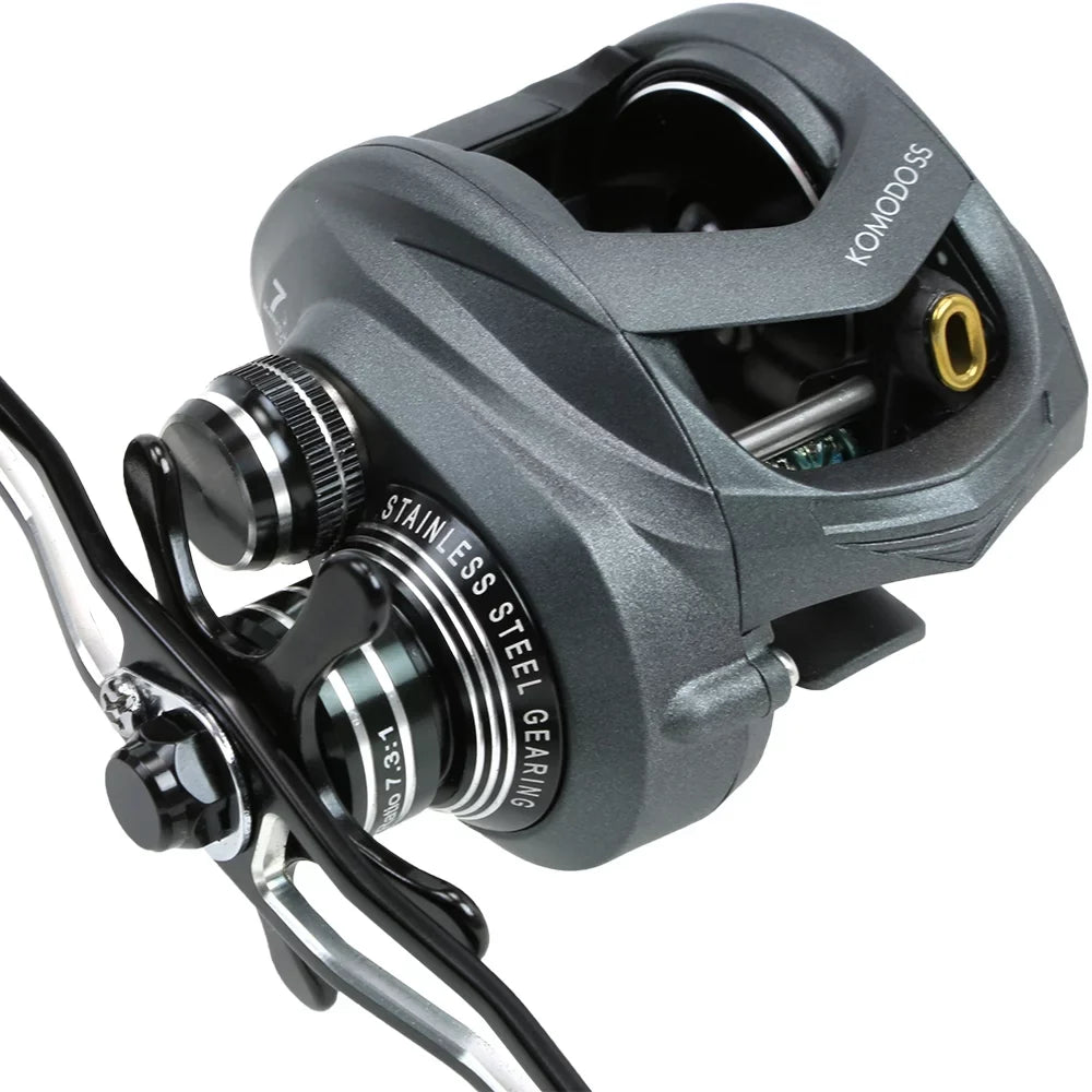 Komodo Left Fishing Lowprofile SS Baitcast Ratio 200-Size Reel Okuma 7.3:1 Handed